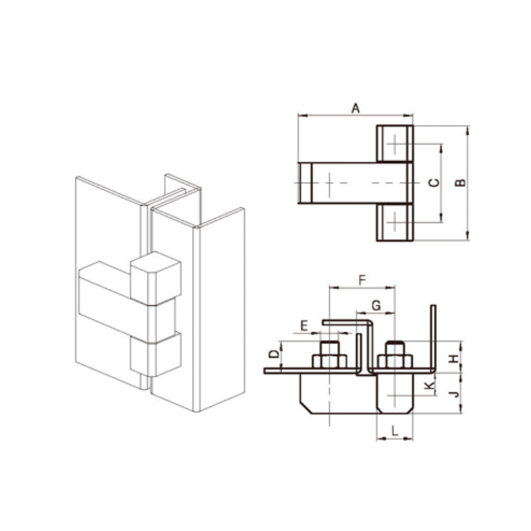 Engsel Rata-B2206-3;4