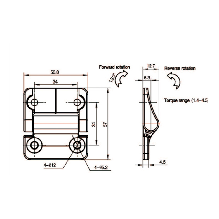 Engsel Redaman Dipasang Rata-B2222-1;2