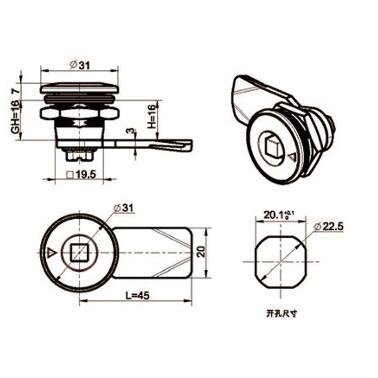 Jenis Alat Penutup Cam Lock-A6018