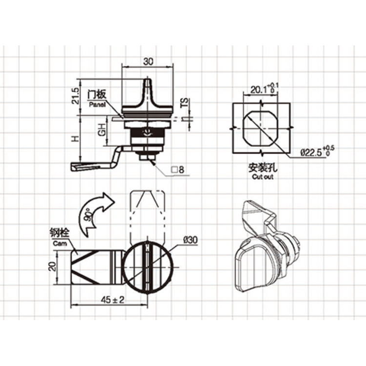 Jenis Tombol Cam Lock-A6067
