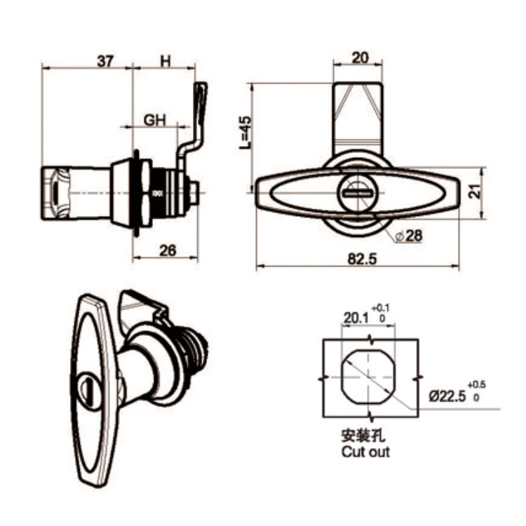 Kunci Cam Pemegang T-A6096