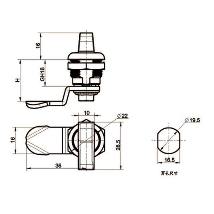 Jenis Tombol Cam Lock-A6207-4