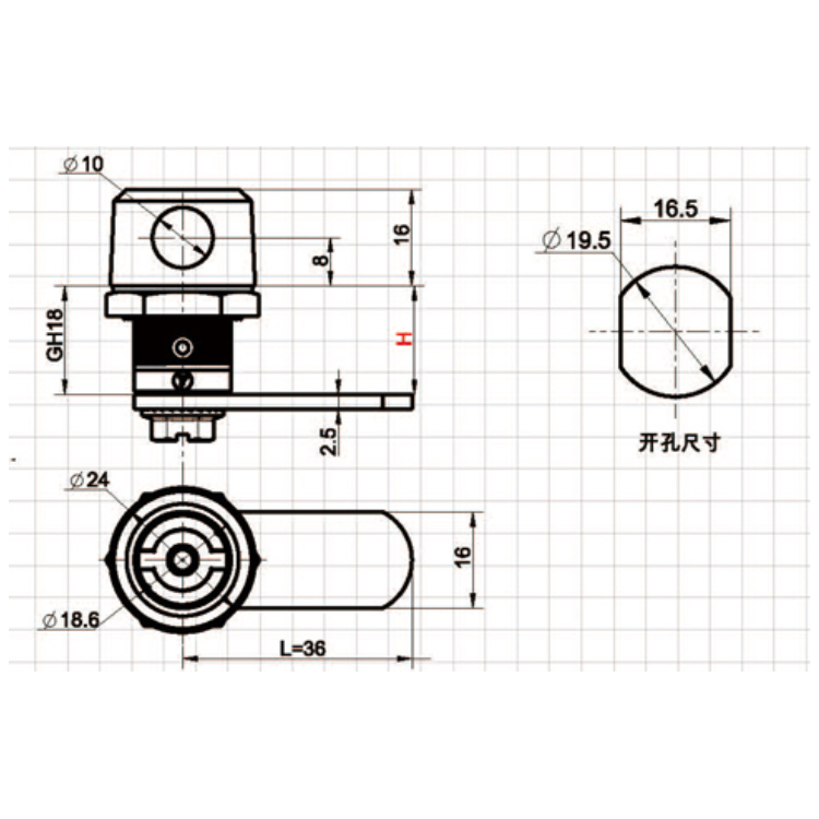 Jenis Alat Padlock Jenis Cam Lock-A6208-1