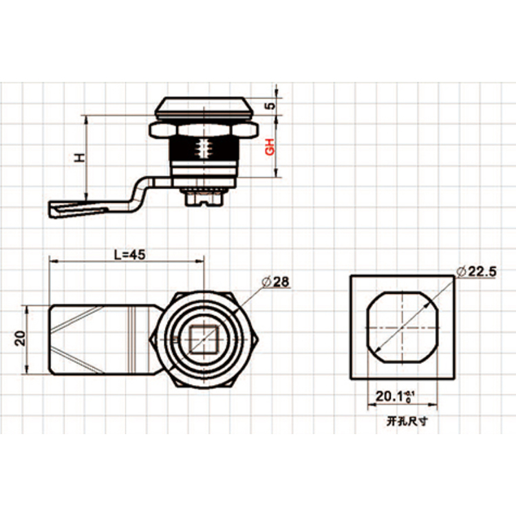 Kunci Cam Jenis Alat Standard Amerika-A6301