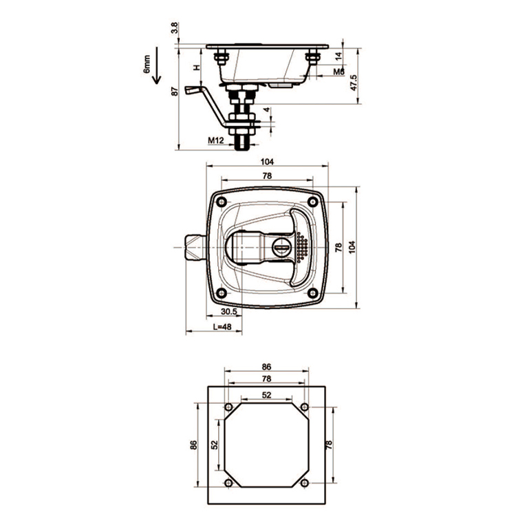 Kunci Mampatan Pemegang Jenis Panel T-A7881-2
